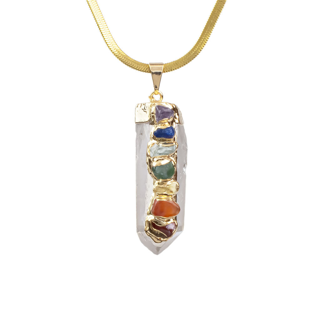 Crystal Quartz Chakra Stone Pendant