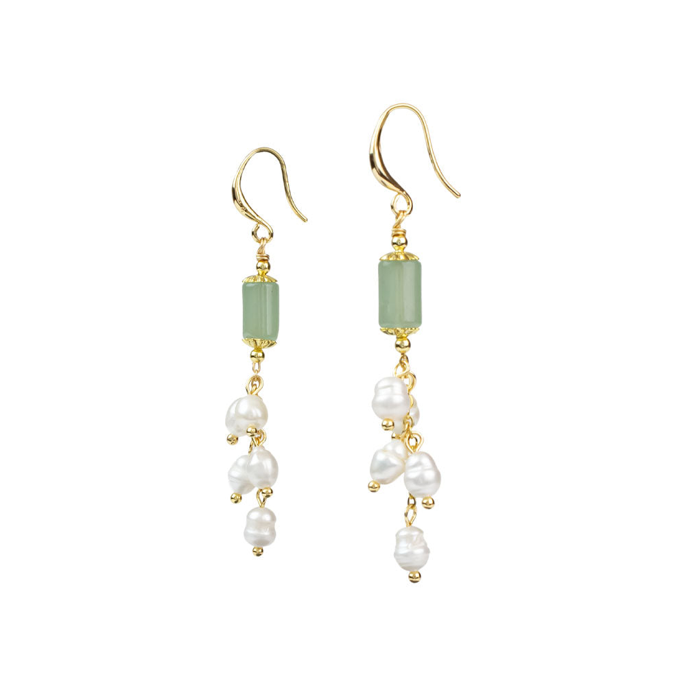 Jade Pearl Earrings