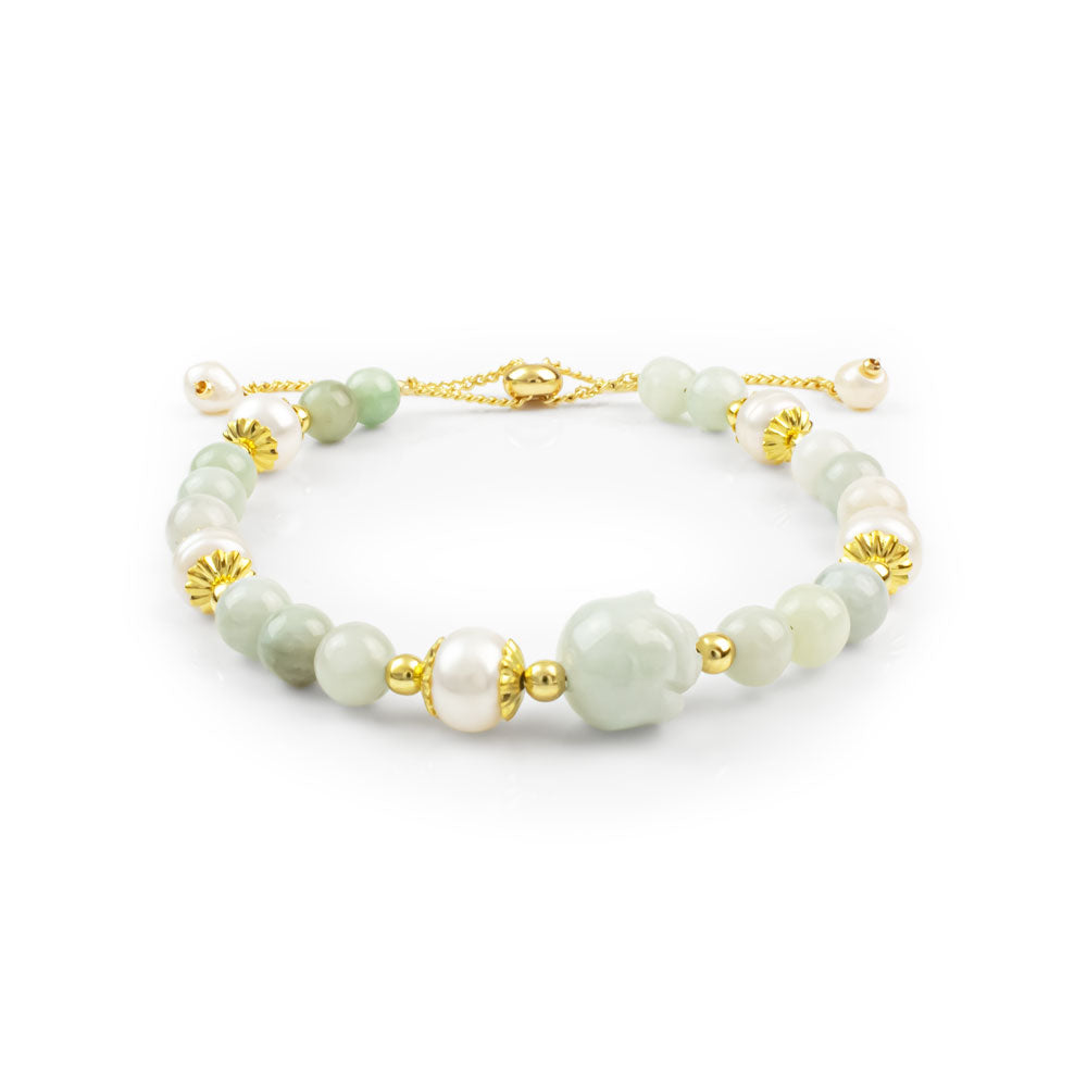 Jade Rose Charm Bracelet