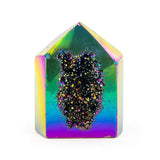 Rainbow Titanium Point, front view highlighting metallic sheen and crystal tip.