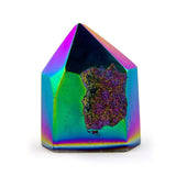 Rainbow Titanium Point, front view showing vivid rainbow tones and reflective finish.