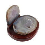 Agate on Wooden Block