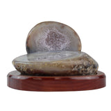 Agate on Wooden Block