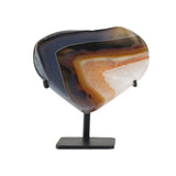 Agate Heart on Stand