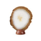 Agate Slice on Wooden Stand