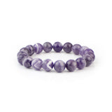 Chevron Amethyst Beaded Bracelet