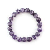 Chevron Amethyst Beaded Bracelet