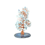 Aquamarine and Agate Copper Tree