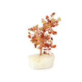 Carnelian Copper Tree on White Crystal Base