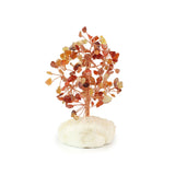 Carnelian Copper Tree on White Crystal Base