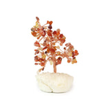 Carnelian Copper Tree on White Crystal Base