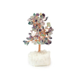 Fluorite Copper Tree on White Crystal Base