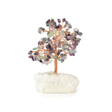 Fluorite Copper Tree on White Crystal Base