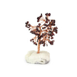 Garnet Copper Tree on White Crystal Base