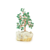 Jade Copper Tree on White Crystal Base