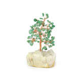 Jade Copper Tree on White Crystal Base