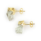 Green Amethyst Stud Earrings