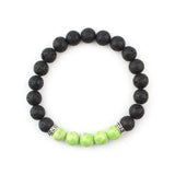 Lava and Green Howlite Beaded Bracelet