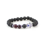 Hamsa Lava Beaded Bracelet