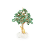 Jade Copper Tree on White Crystal Base