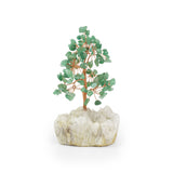 Jade Copper Tree on White Crystal Base