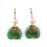 Jade Elephant Earrings