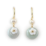 Jade Flower Charm Earrings