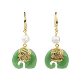 Jade Elephant Earrings