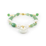 Jade Flower Charm Bracelet