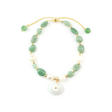 Jade Flower Charm Bracelet