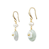 Jade Flower Charm Earrings