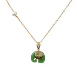 Jade Elephant Charm Necklace