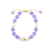 Lavender Jade Rose Charm Bracelet