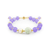 Lavender Jade Rose Charm Bracelet