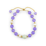 Lavender Jade Rose Charm Bracelet