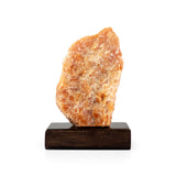 Orange Calcite on Wooden Stand