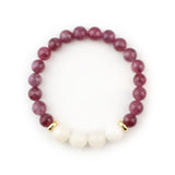 Pink Tourmaline and Rose Quartz Beaded Bracelet