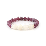 Pink Tourmaline and Rose Quartz Beaded Bracelet