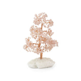 Rose Quartz Copper Tree on White Crystal Base