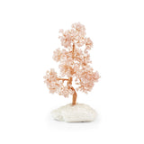 Rose Quartz Copper Tree on White Crystal Base