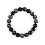 Snowflake Obsidian Beaded Bracelet