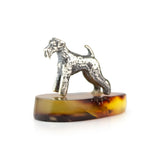 Sterling Silver Dog on Amber