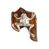 Sterling Silver Frog on Amber