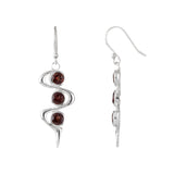 Sterling Silver Garnet Vine Earrings