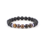 Lava and Tiger Eye Beaded Bracelet