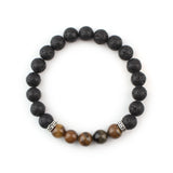 Lava and Tiger Eye Beaded Bracelet