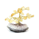 Golden Citrine Tree on Mixed Gems - Gemstone Tree of Life Decor for Home Energy, Desk Display and Crystal Gifting