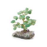 Clear Crystal Green Quartz Tree on Mixed Gems - Gemstone Tree of Life Decor for Home Energy, Desk Display and Crystal Gifting