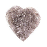 Front view of small Amethyst Gemstone Heart showing exposed purple crystal face.