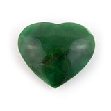 Green Quartz Heart, front view showing tactile finish and deep green tones.